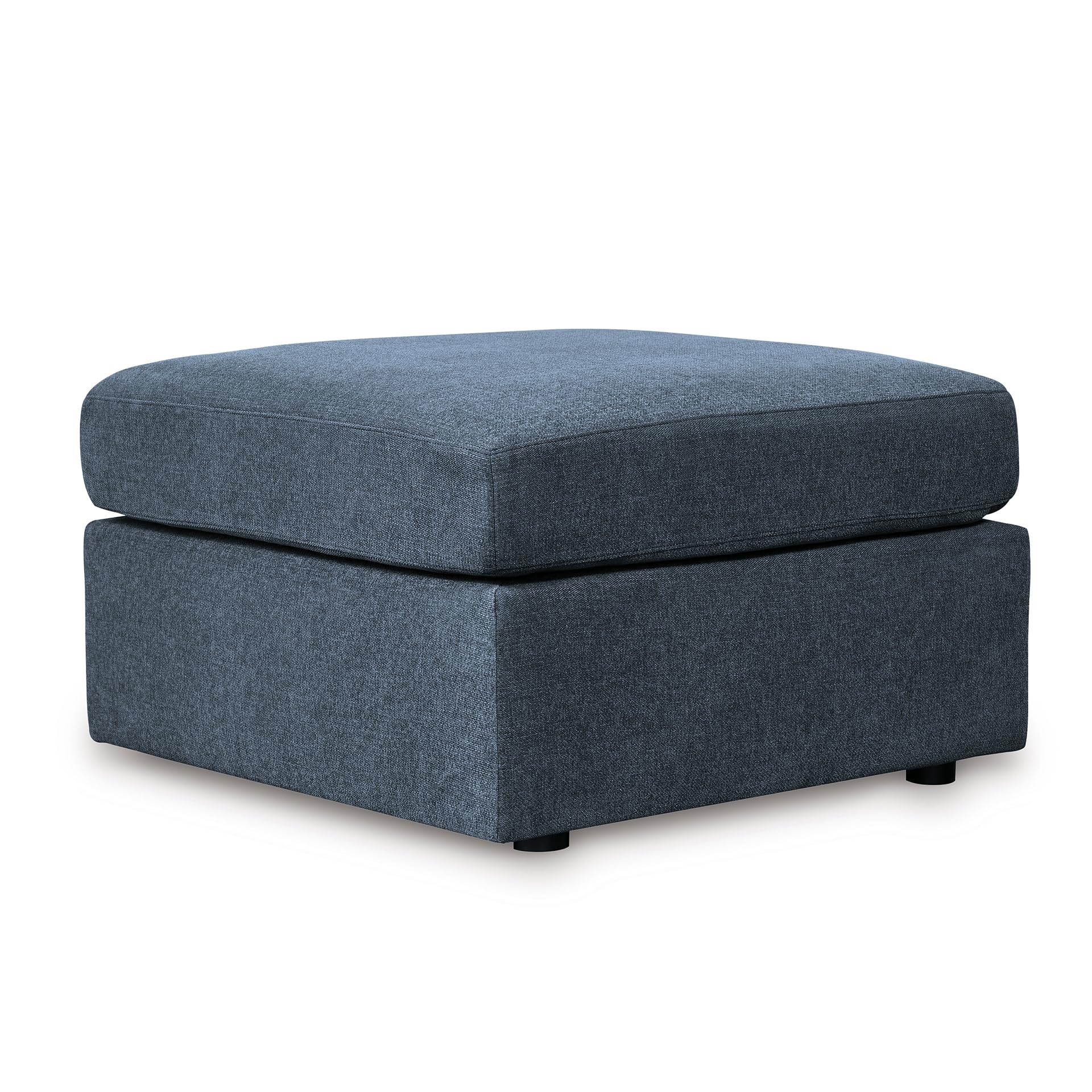 Photo 1 of Signature Design by Ashley Modmax Contemporary Stain Resistant Square Oversized Accent Ottoman with Non-Skid Legs, Blue