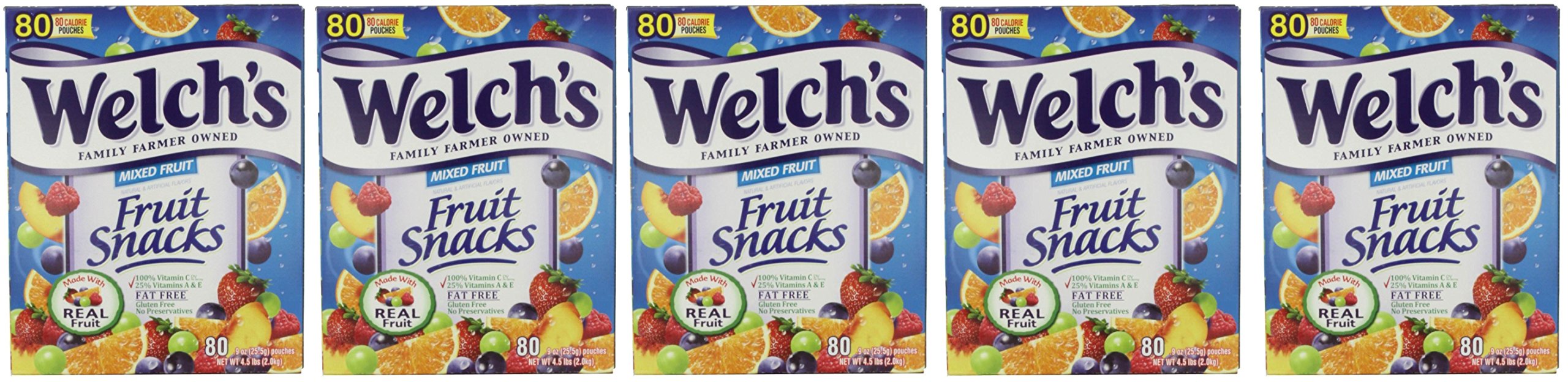 Buy Welch's Fruit Snacks Mixed Fruit Free Snacks, 5 Pack (80 Count