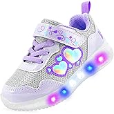 YESKIS Toddler Boys Girls Light Up Shoes LED Flashing Lightweight Mesh Breathable Adorable Running Sneakers for Toddler and Little Kid