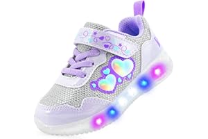 YESKIS Toddler Boys Girls Light Up Shoes LED Flashing Lightweight Mesh Breathable Adorable Running Sneakers for Toddler and Little Kid