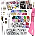 esseelove Bedazzler Kit with Rhinestones, Hotfix Applicator, DIY Hot Fix Rhinestone Setter, Hot Fixed Bedazzling Kit, 4380 Pcs, Crystal AB, Clear, 14 Colors, Box Set