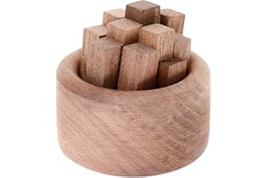 Toyvian Walnut Wood Essential Oil Diffuser Block, Woodpile Shape Aroma Diffuser for Bedroom and Office Home