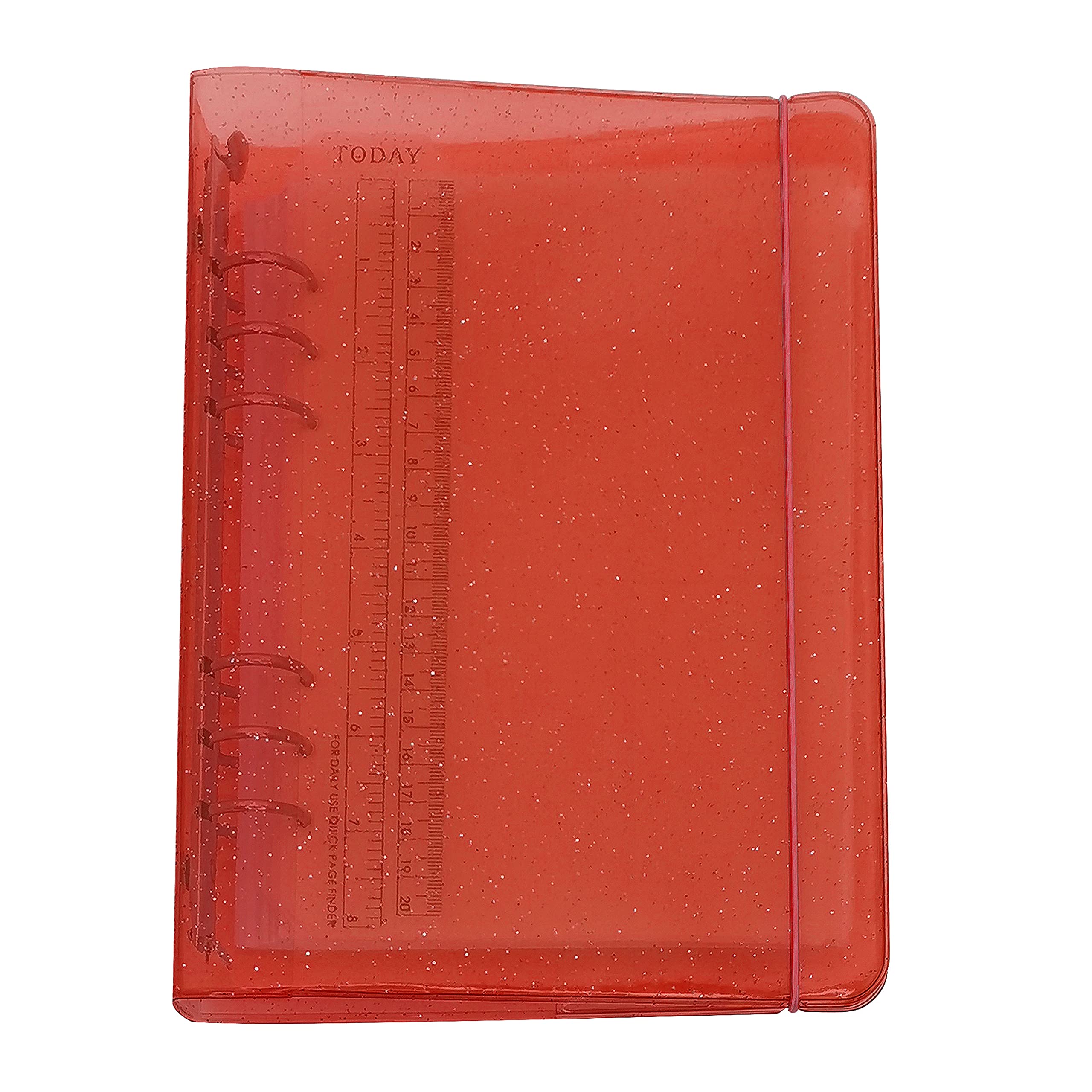 A6/ A5 6-Holes Colorful PP Cover Round Ring Binder Personal Organizer for Loose Leaf Sheet Refill Notebook/DIY Scrapbooking (Hibiscus, A5 Combo)
