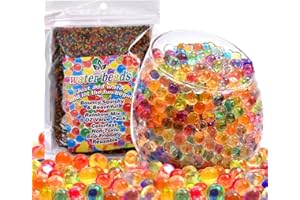 A AINOLWAY AINOLWAY 90,000 Water Beads Non Toxic Rainbow Mix Vase Filler Beads, Jelly Water Gel Beads for Vase, Wedding Decoration, Floral Arrangement(14 Year+)