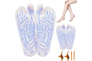 YOUSHEME 2 Pairs Reflexology Socks with Tools,Reflexology Socks Set,Acupressure Reflexology Socks with Trigger Point Massage Tool,Reflexology Foot Massage Socks,Foot Pain Relief Remedy for Foot Massage(Women)