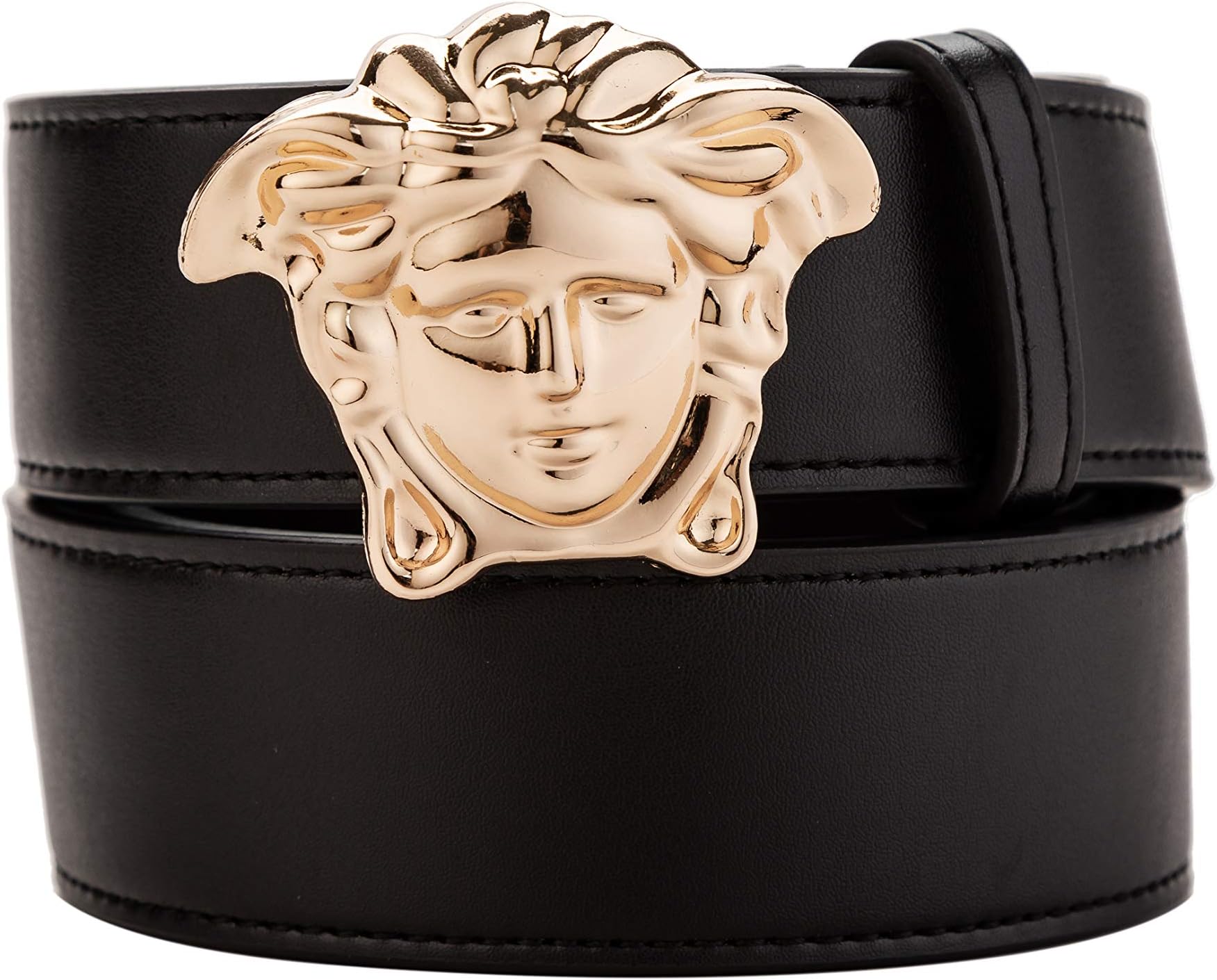 Men or Women Medusa fashion Shining Buckle Comfort Fit Leather Pants Jeans Shorts