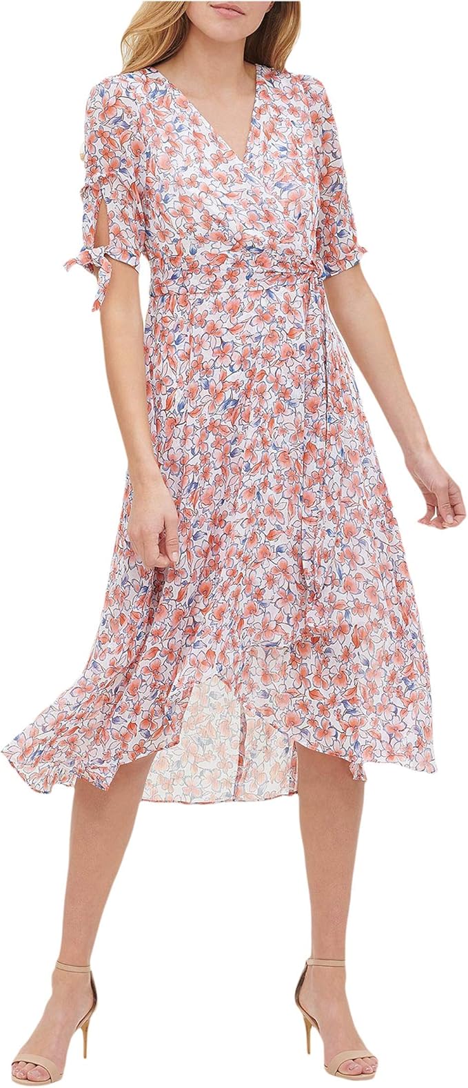 chiffon midi dress