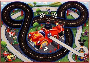 Amazon Com Mickey Mouse Green Gray Game Rug 2 7 X3 8