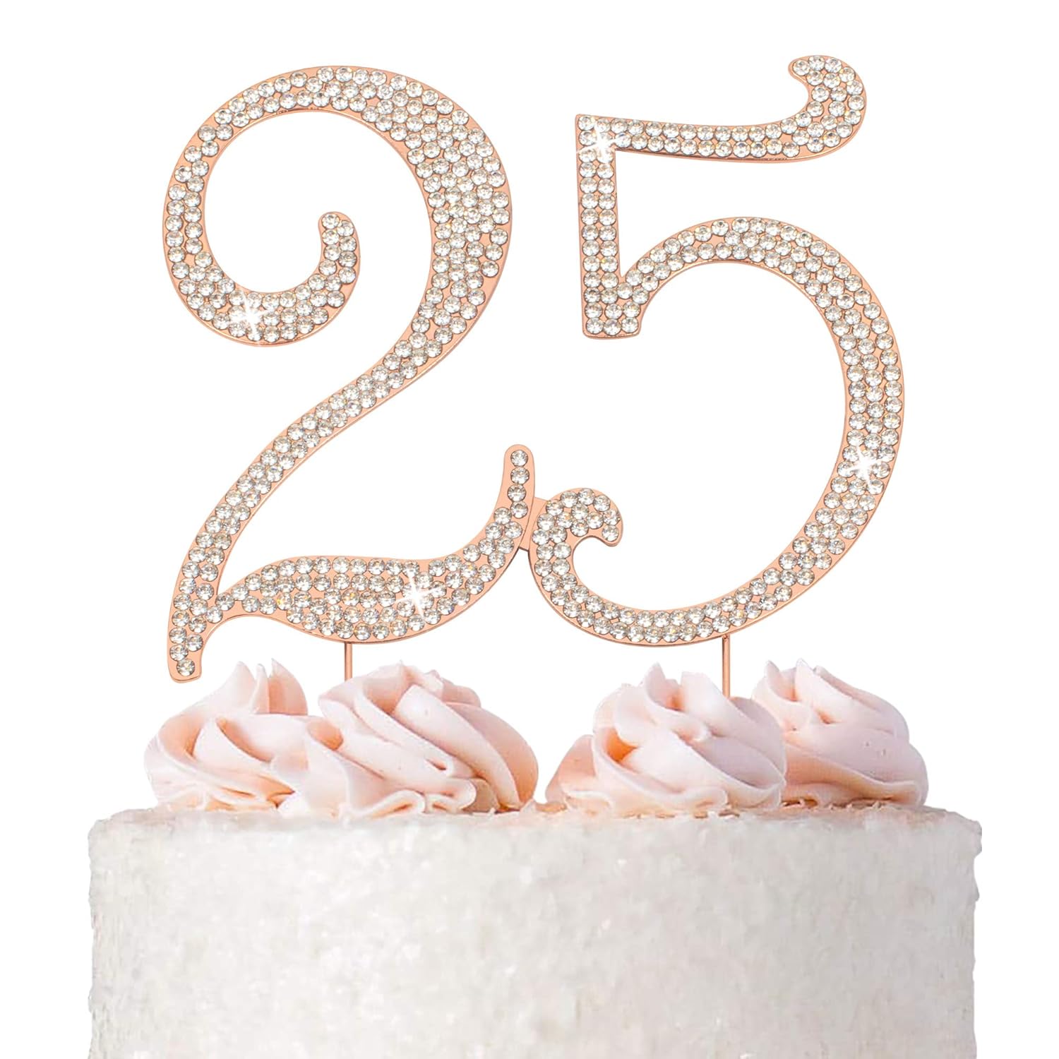 Maison Cuisine Arts De La Table Cake Topper Paillettes Argent 25 Ans Anniversaire Anniversaire