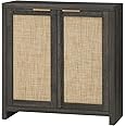 OAKHAM HOME Hampstead Storage Sideboard Cabinet with Rattan Doors and Adjustable Shelves, Buffet Kitchen Cabinet Cupboard Console for Living Room
