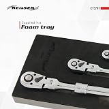 Neilsen CT5797 3pc Extending Ratchet Set 1/4in 3/8in 1/2in Drive 18 Degree view 5