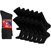 12 Pairs of Cotton Diabetic Non-Binding Neuropathy Crew Socks (Multicolored)