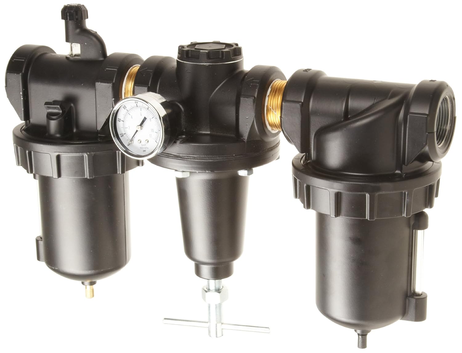 Parker C62812FRLWJCWR ThreeUnit Combo Compressed Air Filter/Regulator