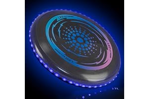 Toysery LED Light Up Fresbee - Glow in The Dark Fresbee for Kids and Adults, Flying Disc Adventure for Day and Night - Easy to Use Ideal for Camping Game