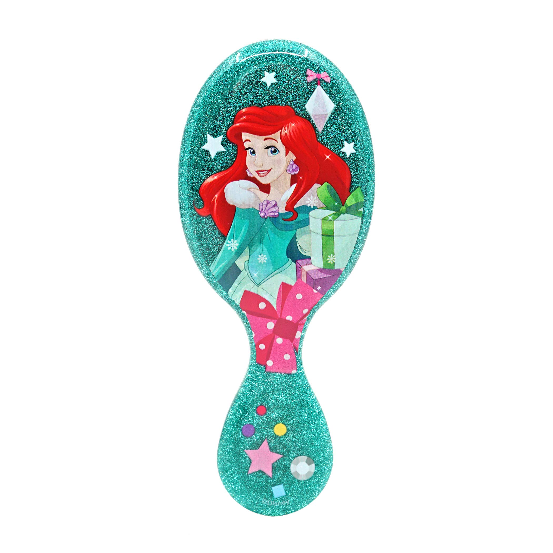 WetBrush, Disney Glitter Ball Hairbrush, Mini Detangler, Unisex, UltraSoft Bristles, Ergonomic Handle, Suitable for all Hair Types, Ariel