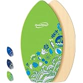 BPS 'Hang Loose' 35" / 40" Skimboard for Beginners with Colored EVA Grip Pad and High Gloss Clear Coat Wooden Skim Boards Kids Adults (Own the Wave Collection)