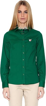 camisa verde botella mujer