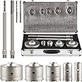 VEVOR Concrete Hole Saw Kit, 1-2/11", 1-3/5", 2-9/16", 3-5/32", 3-15/16" Drill Bit Set SDS Plus & SDS MAX Shank Wall Hole Cutter w/a 4-1/3" Connecting Rod for Concrete, Cement, Stone Wall, Masonry