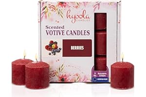 HYOOLA Scented Votive Candles - Berries Votive Candles -12 Hour Burn Time - 9 Pack - European Made