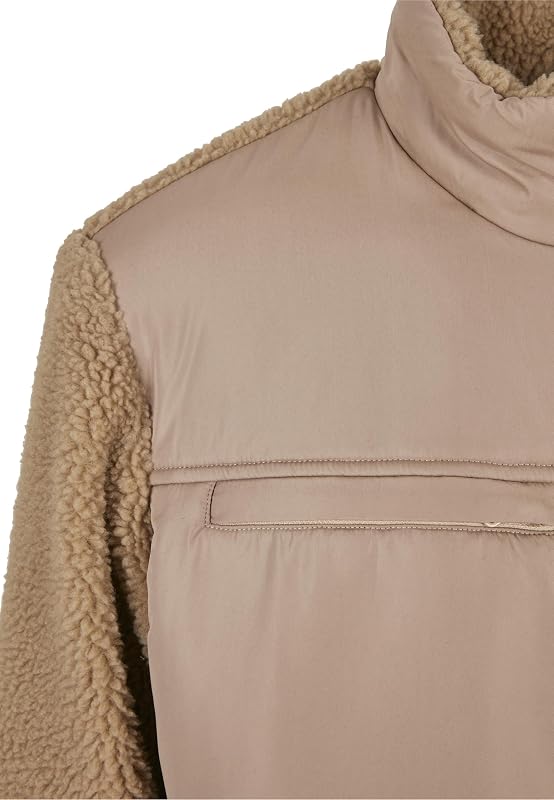 Patched Sherpa Jacket Veste, Beige uni, M Homme