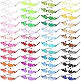 EBOOT 48 Pairs Fire Flame Sunglasses Rimless Flame Glasses Bulk Novelty Sunglasses for Women Men Wedding Birthday Party