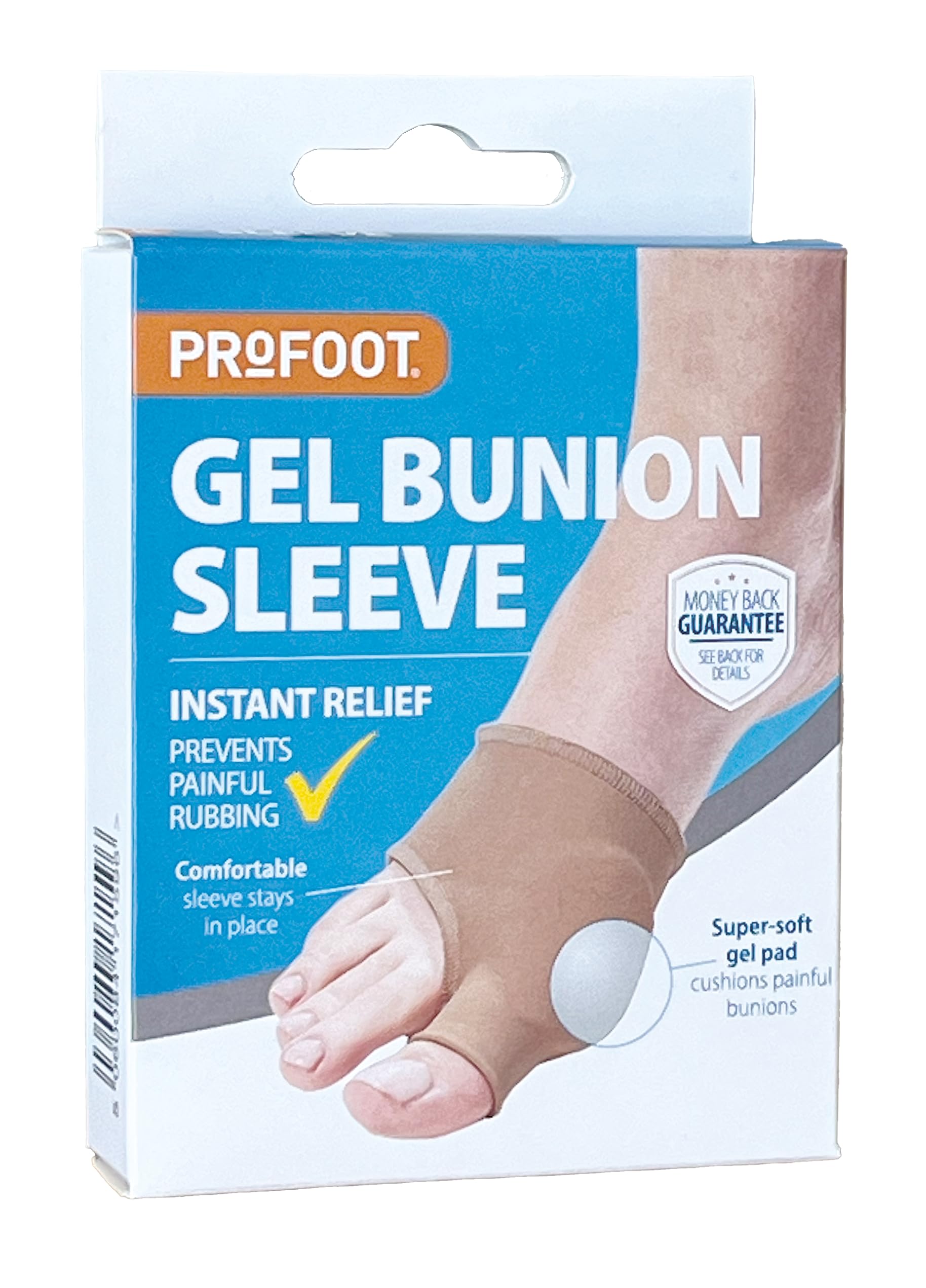 PROFOOT Gel Bunion Sleeve - Instant Relief from Painful Bunions - Orthopedic Gel Bunion Protector - Washable & Reusable - 1 Pair