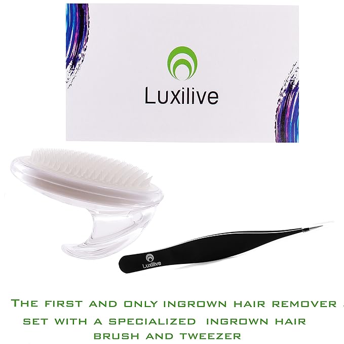 Luxilive Exfoliator Brush Ingrown Hair Stainless Steel Tweezer