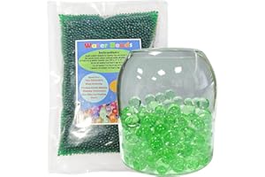 NIKOEO 10000 Pcs Water Gel Jelly Beads, Emerald Green Water Gel Bead for Vase Filler, Wedding Centerpiece, Christmas Decorations, Festive Floral Decoration
