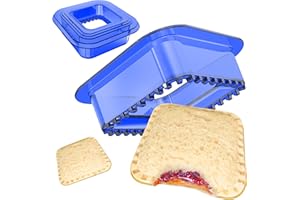 YUMKT Uncrustables Sandwich Cutter and Sealer for Kids,Cookie cutter Cool Round Sandwich Cutters for Kids Breakfast Sandwich Maker, Cute Peanut Butter and Jelly Sandwiches (Blue-sq)