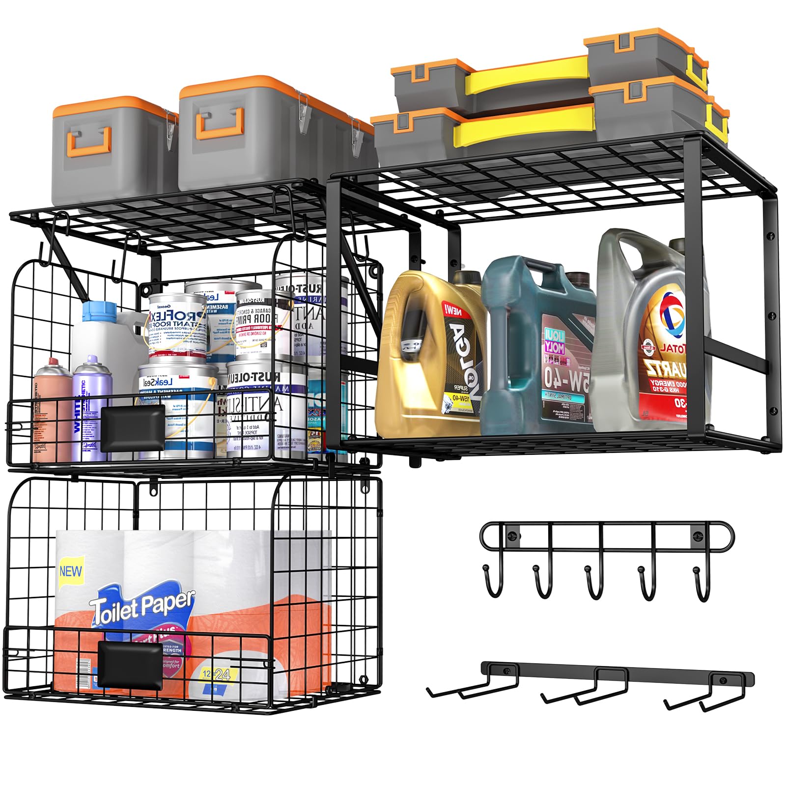 ThreeHio Garage Shelf Wall Mounted with Wire