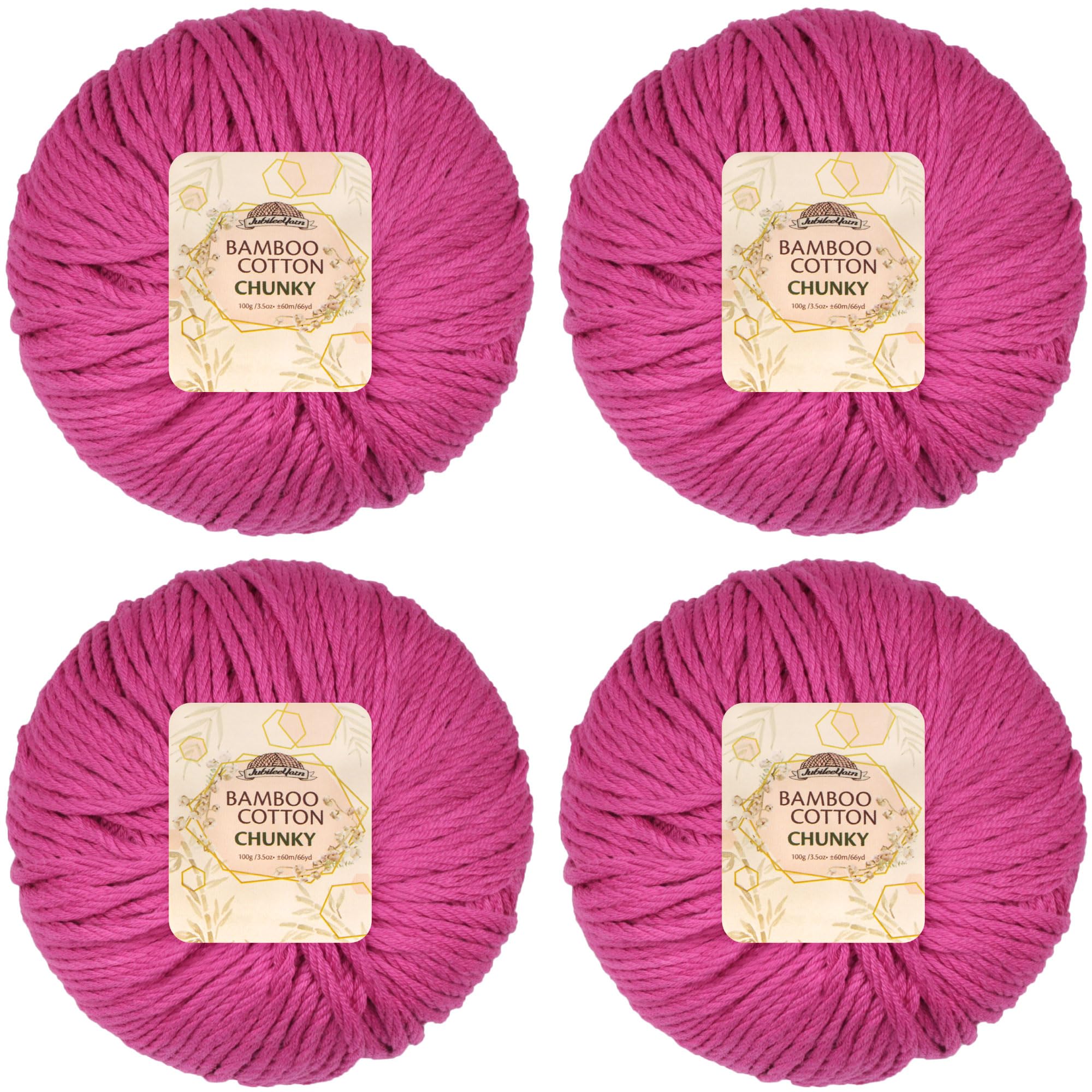 JubileeYarn Bamboo Cotton Chunky Yarn - 100g/Ball - Vermillion City - 4 Balls