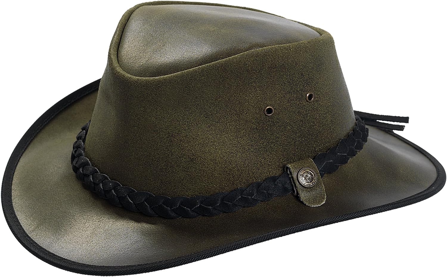Jack Daw Unisex's Brisbane Leather HatOlive, Medium Amazon.co.uk