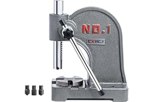 CXRCY Arbor Press 1 Ton Round Ram, Cast Iron Heavy duty Upgraded Manual Arbor Press 1 Ton, 5.5" Maximum Height, Desktop Arbor Press, Metal Punch Press Machine for Stamping Bending Forming Stretching