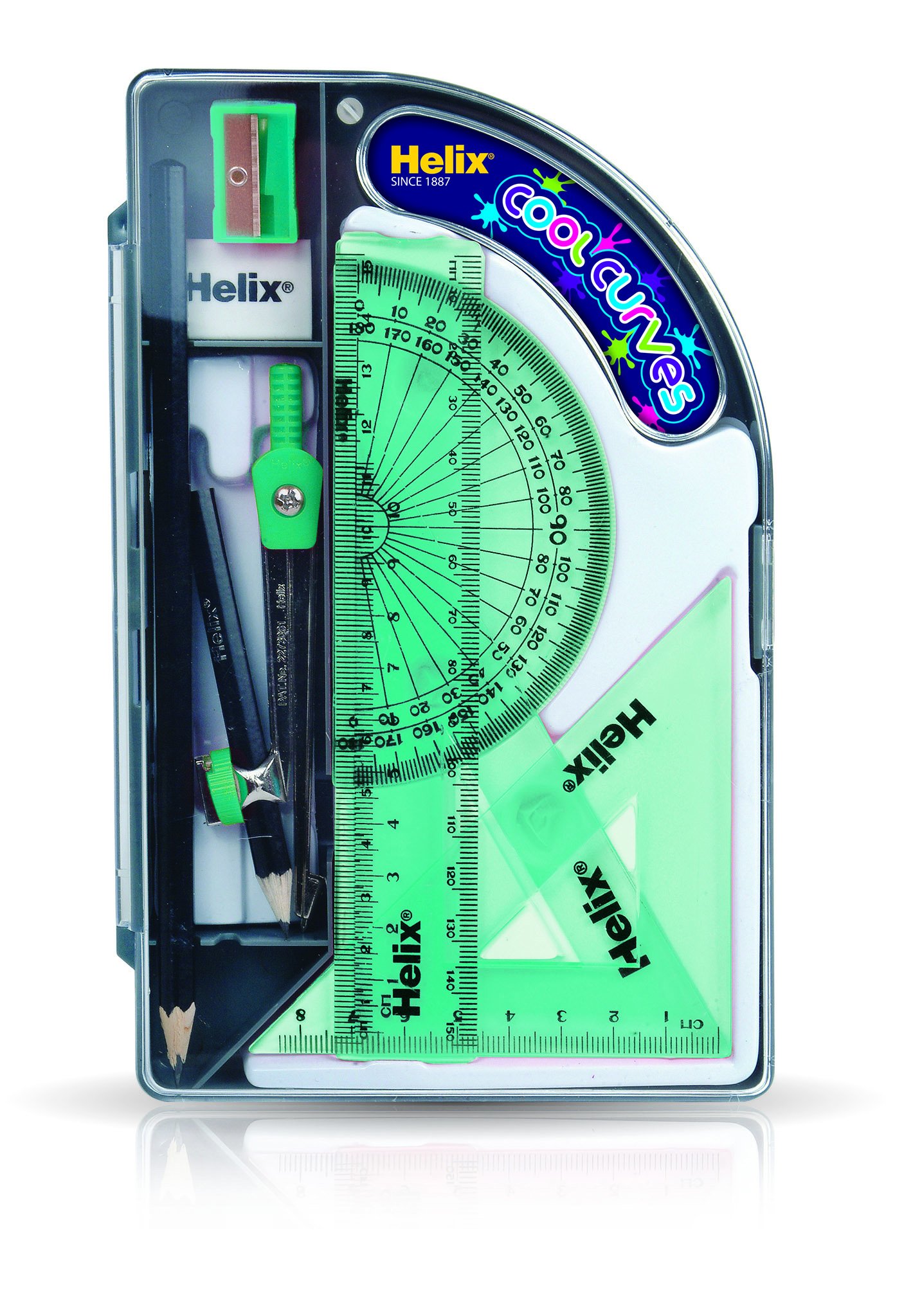 Helix Cool Curves Maths Set (Assorted Colours)