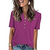XMTOPYE Womens Summer Tops 2026 Short Sleeve Shirts Beach Vacation Outfits Dressy Casual Blouses