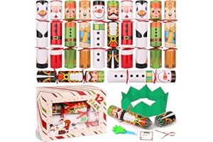 HIPYGYM 12 Pack Christmas Party Table Favors for Kids & Adults, Holiday Xmas Party Favors Holiday Dinner Table Gifts with Hats, Jokes & Surprise Toys, Christmas Party Supplies for Family Office Classroom