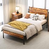 OLIXIS Twin Size Metal Platform Bed Frame - Mattress Foundation with Headboard and and Footboard, No Box Spring Needed with 700LBS Sturdy Wooden Slats Support, Noise Free, Easy Assembly