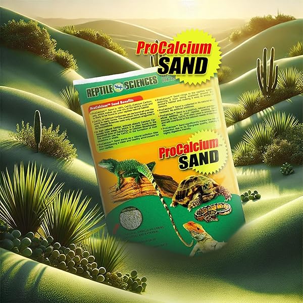 REPTILE SCIENCES GREEN PRO-CALCIUM TERRARIUM SAND – 10 LBS – NATURAL SUBSTRATE FOR REPTILE HABITATS, SUPPORTS DIGGING & ENCLOSURE MAINTENANCE
