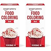 Amazon Fresh, Red Food Coloring, 1 Fl Oz (Previously Happy Belly, Packaging May Vary) (Pack of 2)
