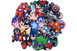 JOIVORITOW 20 35Pcs Hero Shoe Decoration Charms for Clog Sandals, Cartoon Shoe Accessories Charms for Women Men