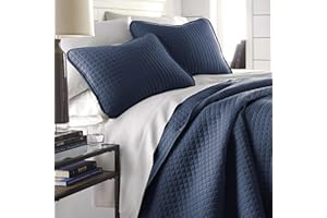 Southshore Fine Living, Inc. Oversized King Quilt Bedding Set, Soft Microfiber, Easy Care, Pet Hair Resistant Bedding, Machine Washable California/King Size Quilt Coverlet Set w/2 Shams, Dark Blue