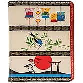 Shag Wear Women's PU Vegan Leather Colorful Slim Trendy Small Bifold Wallet with 4 Credit Card Slots, 1 Zippered Coin Pocket, and Clear ID Window (Bird, Light Green)