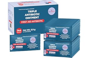Epic Medical Supply Triple Antibiotic Ointment Packets .9g 144 Per Box with Bacitracin Zinc and Neomycin Sulfate, Healing Preventative First Aid Cream for Ointment for Wounds, Burns, Cuts, Scratches
