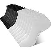 BAMBOO COOL Men's Athletic Ankle Socks Moisture Wicking, Breathable Running Mesh Socks Cushioned Arch Support, 8 Pack