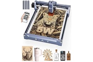 Laser Engraver, Carverall K15 Pro 5W Laser Engraving Machine for Beginners DIY High Accuracy 200x300mm (Near A4) Portable CNC Laser Cutter for Wood Coated Metal Acrylic Leather, 5000mW, Class 1