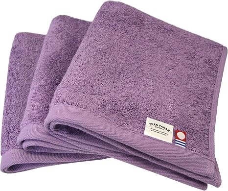 Amazon Tranparan 今治タオル 認定 Luxe リュクス ハンドタオル 3枚セット ホテル仕様 サンホーキン綿 日本製 パープル タオル ホーム キッチン オンライン通販