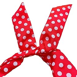 Qiabao Bow Tie Red Polka Dots Headband Hair Band