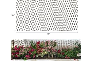 LANDGARDEN Expandable Garden Trellis Plant Support Willow Lattice Fence Panel for Climbing Plants Vine Ivy Rose Cucumbers Clematis