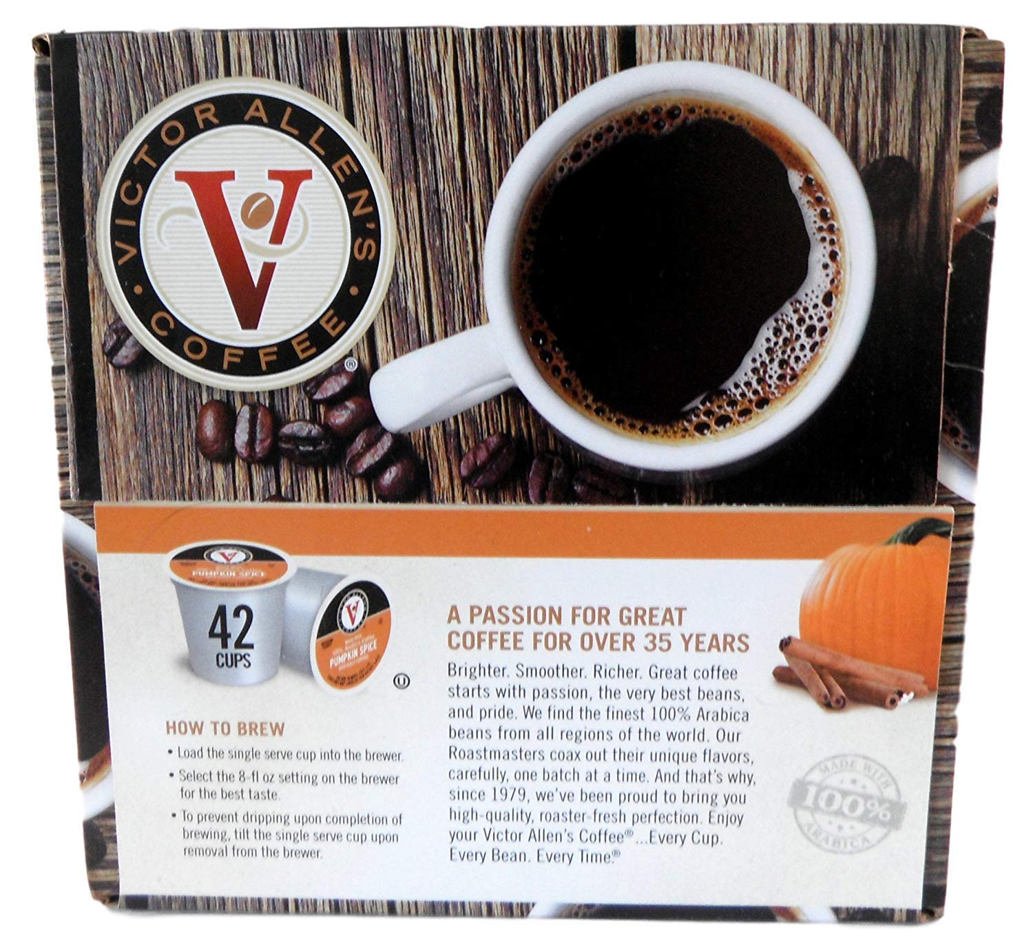 Victor Allen Coffee Single Serve K-Cup, Pumpkin Spice, 42 Count
