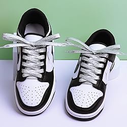 Olukssck 2 Pairs Flat Glitter Shiny Metallic Shoe